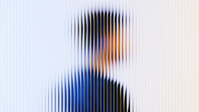 A blurry figure seen through vertical lines